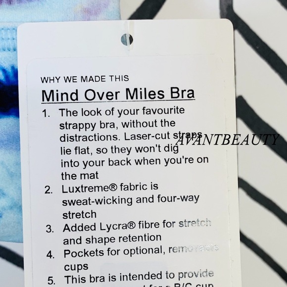 🔸Lululemon EXMI mind over miles bras Size 4 blue - Picture 4 of 10